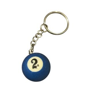 2 Blue Pool Ball Keychain‎